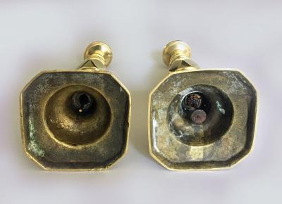 The King of Diamonds Brass Candlesticks a Pair