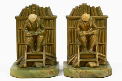 The Librarian or Scholar on Library Steps Bookends