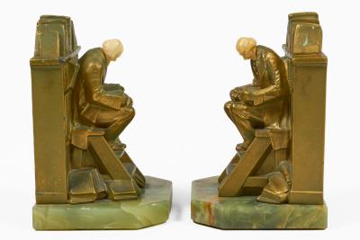The Librarian or Scholar on Library Steps Bookends