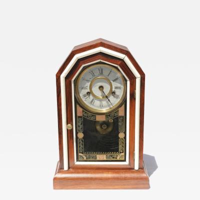 The New Haven Clock Company Antique Rosewood New Haven Clock Co Mantle Clock