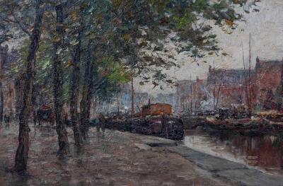 The Peniches Along The Canal Prosper De Wit 1860 1947 