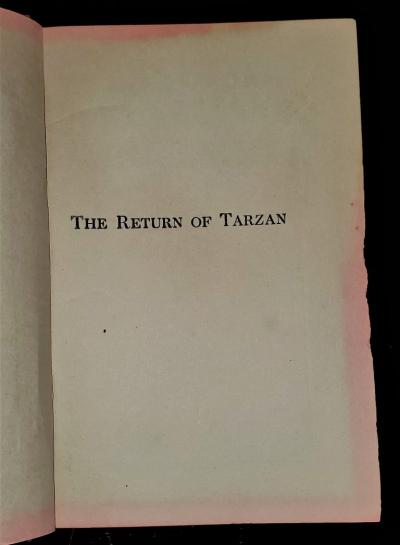 The Return of Tarzan First Edition