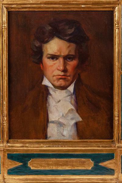 The Three Bs of Music Beethoven Bach Brahms An Extremely Rare Painting