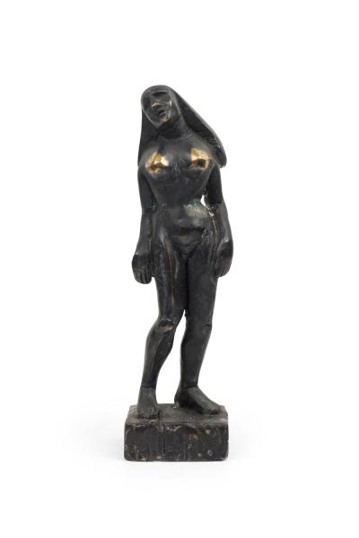 The Wait Limited Edition Bronze Brutalist Contemporary Figural Sculpture