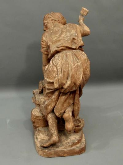 The washer woman original French terracotta signed and dated 1870