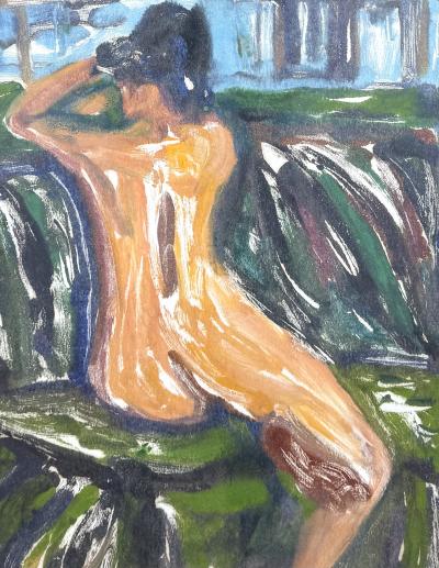 Theo Hios Seated Female Nude 