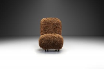 Theo Ruth Congo Lounge Chair in Mongolian Shearling by Theo Ruth The Netherlands 1950s