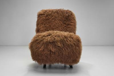 Theo Ruth Pair of Congo Lounge Chairs in Shearling by Theo Ruth The Netherlands 1950s