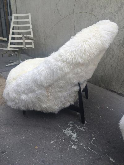 Theo Ruth Theo Ruth for Artifort 1950s Chairs Newly Covered in Sheep Fur