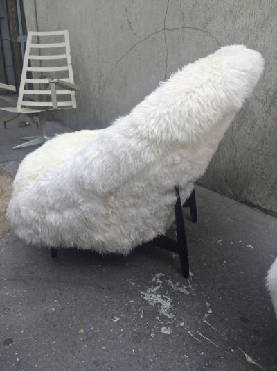 Theo Ruth Theo Ruth for Artifort 1950s Chairs Newly Covered in Sheep Fur