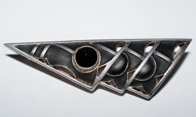 Theodor Fahrner Art Deco Geometric Modernist Brooch by Theodor Fahrner