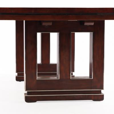 Theodore Alexander Large Mahogany Slab Table With Chrome Accents