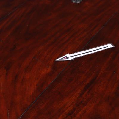 Theodore Alexander Large Mahogany Slab Table With Chrome Accents