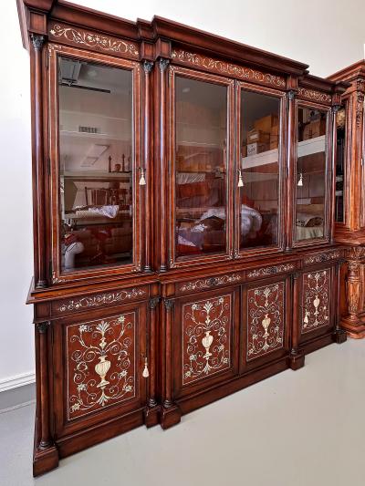 Theodore Alexander Monumental Theodore Alexander China Cabinet with Mother of Pearl Inlay