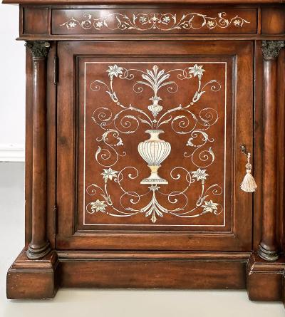 Theodore Alexander Monumental Theodore Alexander China Cabinet with Mother of Pearl Inlay