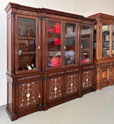 Theodore Alexander Monumental Theodore Alexander China Cabinet with Mother of Pearl Inlay