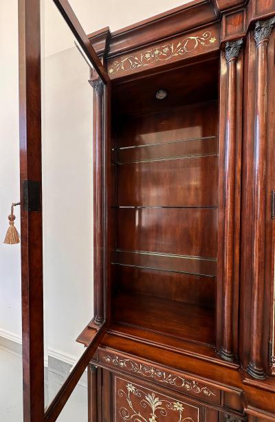 Theodore Alexander Monumental Theodore Alexander China Cabinet with Mother of Pearl Inlay