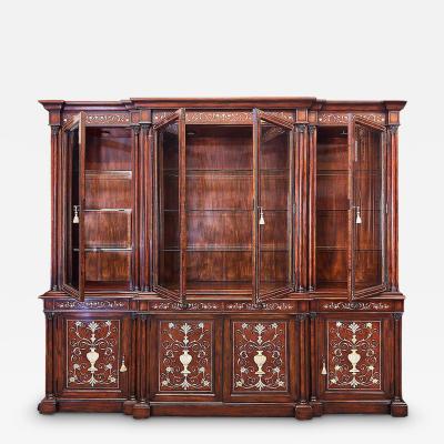 Theodore Alexander Monumental Theodore Alexander China Cabinet with Mother of Pearl Inlay