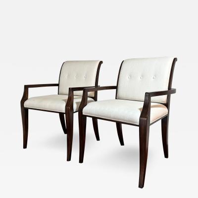 Theodore Alexander Pair of Theodore Alexander Mahogany Designer Dining Chairs