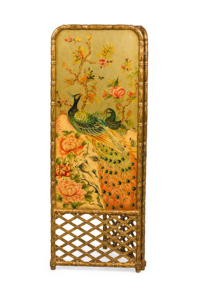 Theodore Alexander Regency Style Chinoiserie Hand Painted Screen