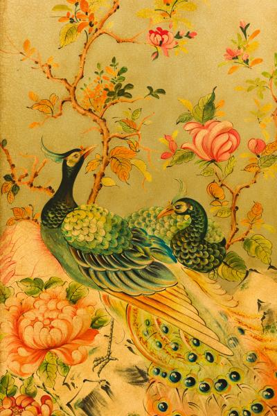 Theodore Alexander Regency Style Chinoiserie Hand Painted Screen