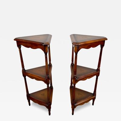 Theodore Alexander Theodor Alexander Hollywood Regency Style 3 Tiered Pedestal or Etagere a Pair