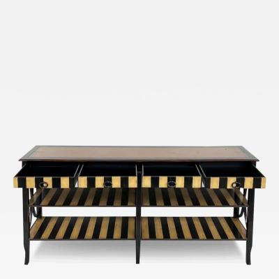 Theodore Alexander Theodore Alexander Atelier de Madeleine Console Table Ebonized and Striped Wood