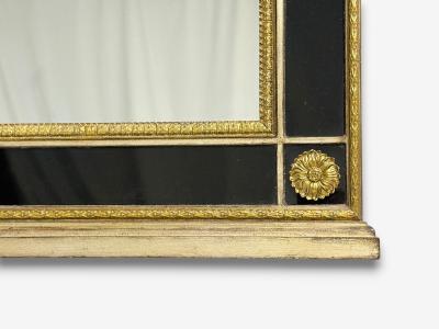 Theodore Alexander Theodore Alexander Queene Anne Style Wall Mirror Black Glass Gilt Metal