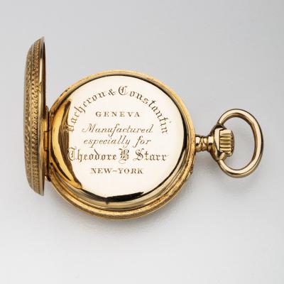 Theodore B Starr Antique Pocket Watch Enamel 18kt Gold Vacheron Constanitine manufactured