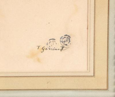 Theodore Gericault A Rare and Important Study Drawing The Charging Chasseur