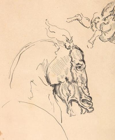 Theodore Gericault A Rare and Important Study Drawing The Charging Chasseur