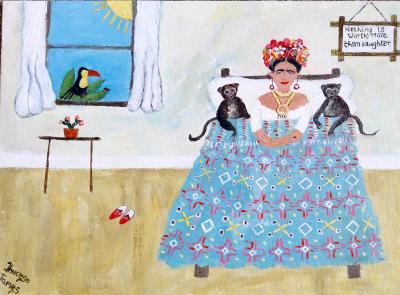 Therese James Companions in a Quilt Frida Kahlo