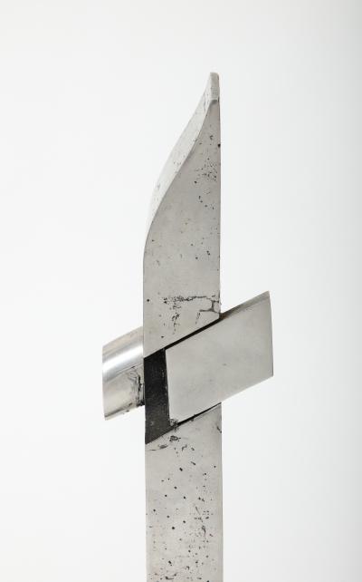 Thibaud Weisz Abstract Chromed Steel Sculpture by Thibaud Weisz France c 1950