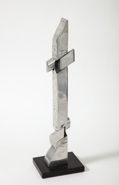 Thibaud Weisz Abstract Chromed Steel Sculpture by Thibaud Weisz France c 1950