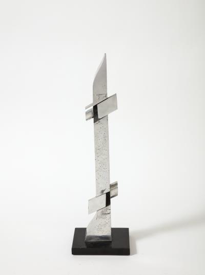 Thibaud Weisz Abstract Chromed Steel Sculpture by Thibaud Weisz France c 1950