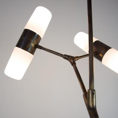 Thierry Jeannot Chandelier pendant lamp opaline vintage glass shades orientations variable