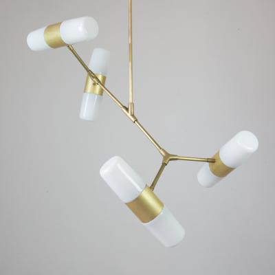 Thierry Jeannot Chandelier pendant lamp opaline vintage glass shades orientations variable