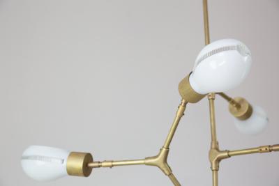 Thierry Jeannot Chandelier with articulated 1960ies Industrial Glass shades