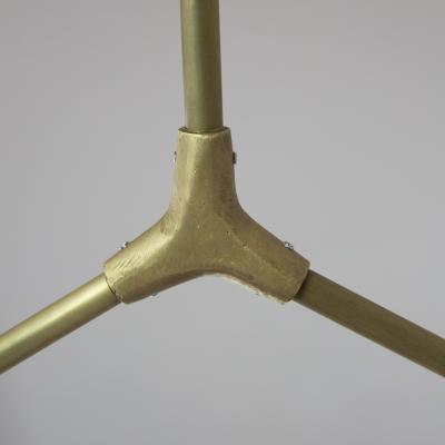 Thierry Jeannot PENDANT LAMP polished brass bronze 60ies glass shades