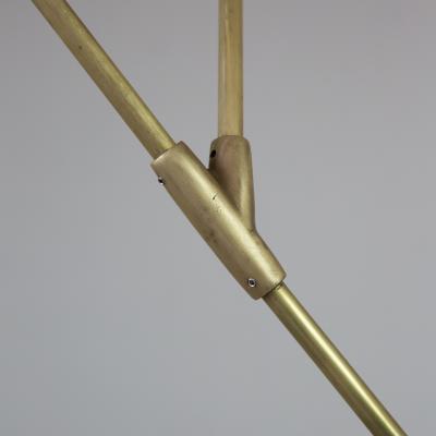 Thierry Jeannot PENDANT LAMP polished brass bronze 60ies glass shades