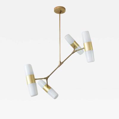 Thierry Jeannot PENDANT LAMP polished brass bronze 60ies glass shades