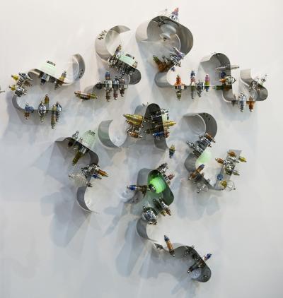 Thierry Jeannot RETABLO wall light mural installation