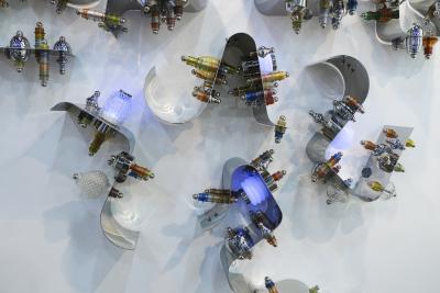 Thierry Jeannot RETABLO wall light mural installation