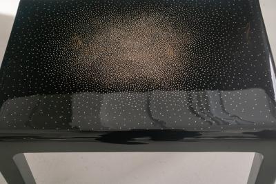 Thierry Voeltzel Pair of Side Tables in Lacquer and Eggshell