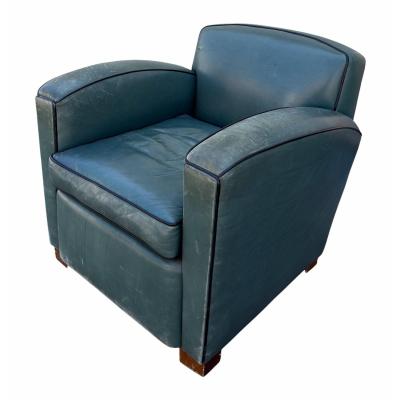 Thomas Callaway Thomas Callaway Art Deco Leather Club Chair 1 of 2