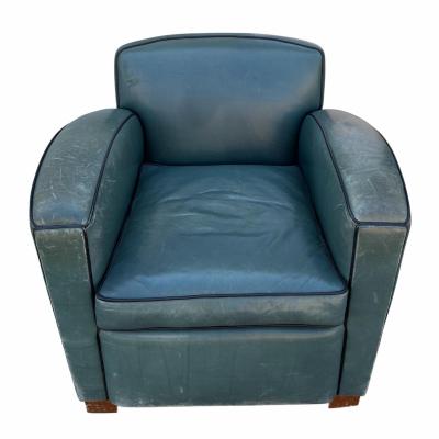 Thomas Callaway Thomas Callaway Art Deco Leather Club Chair 1 of 2