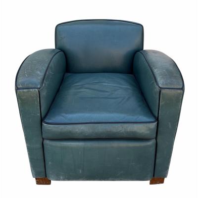Thomas Callaway Thomas Callaway Art Deco Leather Club Chair 1 of 2
