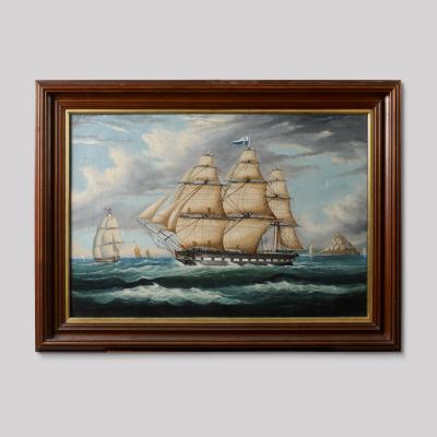 Thomas Chambers Packet Ship with other Vessels