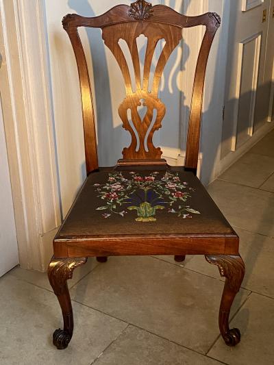 Thomas Chippendale Georgian Mahogany Sidechair
