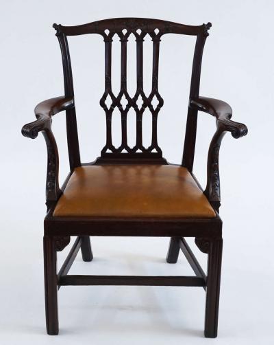 Thomas Chippendale Gothic Chippendale Mahogany Armchair